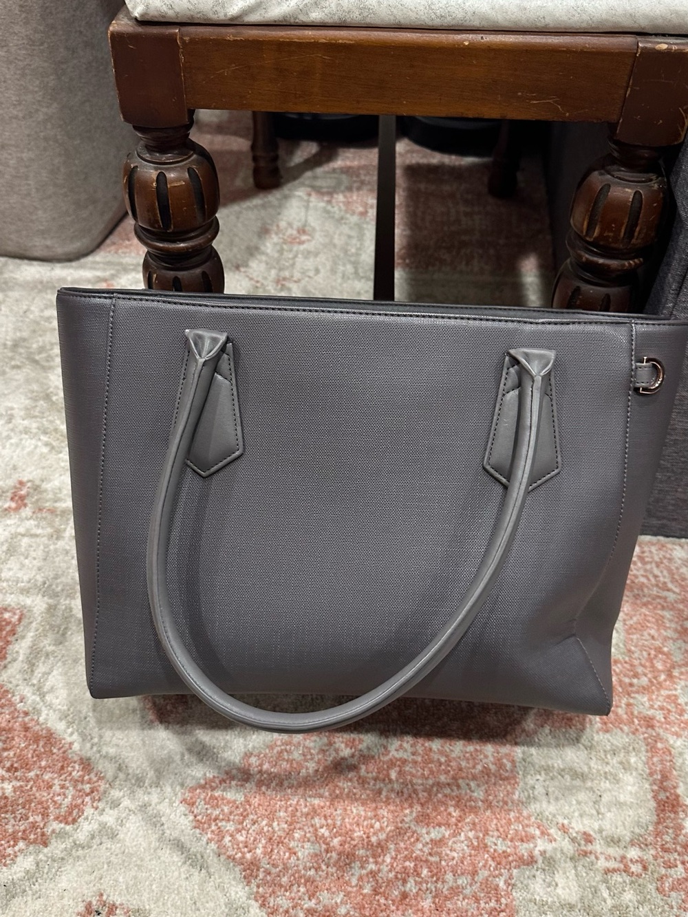Classic Structured Tote Bag in Gray